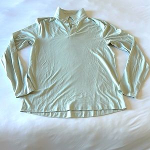 Lululemon Men’s Longsleeve Evolution Polo - Size M - Bone Color thin grey stripe